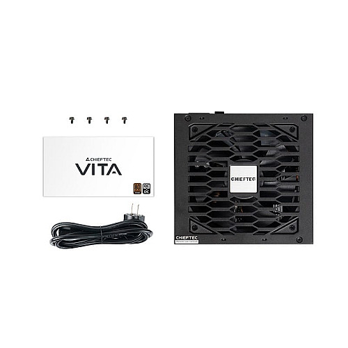 Блок питания CHIEFTEC Vita (850W), >85%, 80+ Bronze, 120мм, 1xMB 24pin(20+4), 2xCPU 8pin(4+4), 2xMolex, 6xSATA, 4xPCIe 8pin(6+2)