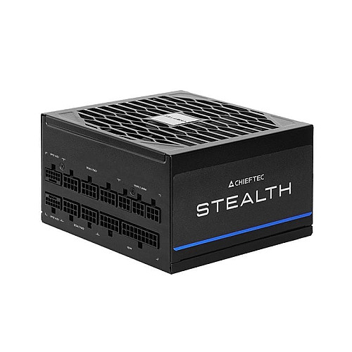Блок питания CHIEFTEC Stealth (1200W), >92%, 80+ Platinum, 135мм FDB, 1xMB 24pin(20+4), 2xCPU 8pin(4+4), 2xMolex, 10xSATA, 3xPCIe 8pin(6+2), 2