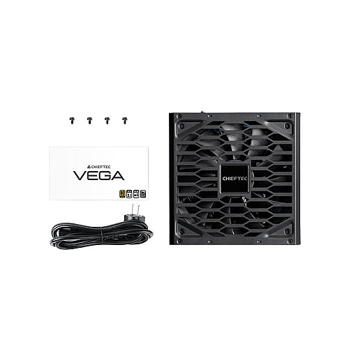 Блок питания CHIEFTEC Vega (750W), >90%, 80+ Gold, 135мм FDB, 1xMB 24pin(20+4), 2xCPU 8pin(4+4), 3xMolex, 6xSATA, 4xPCIe 8pin(6+2), 1xPCI