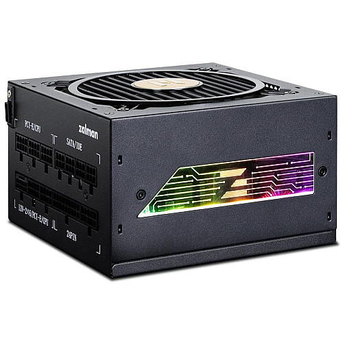 Блок питанияZalman Teramax 2 View (850W) 99%, 80+ Gold, 120мм, 1xMB 24pin(18+10), 2xCPU(4+4 pin), 3xMolex, 12xSATA, 4xPCIe 8pin(6+2), 1xP cable, Fully Modular
