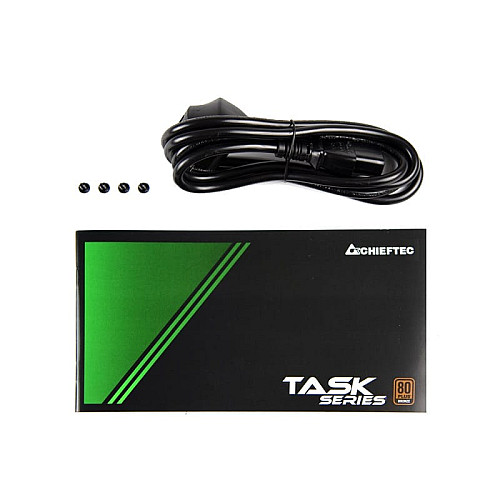 Блок питания CHIEFTEC Task (600W), >85%, 80+ Bronze, 120мм, 1xMB 24pin(20+4), 1xCPU 8pin(4+4), 3xMolex, 5xSATA, 2xPCIe 8pin(6+2)