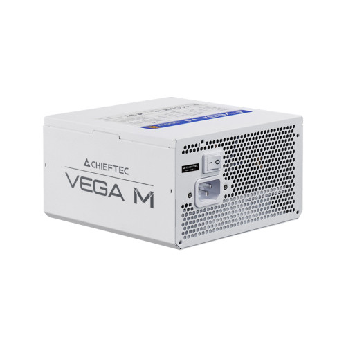 Блок живлення CHIEFTEC Vega M  (850W), >90%, 80+ Gold, 135мм FDB, 1xMB 24pin(20+4), 2xCPU 8pin(4+4), 3xMolex, 6xSATA, 4xPCIe 8pin(6+2), 1xPCIe GEN5 16pin, Fully Modular, White