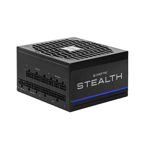 Блок питания CHIEFTEC Stealth (1000W), >92%, 80+ Platinum, 135мм FDB, 1xMB 24pin(20+4), 2xCPU 8pin(4+4), 2xMolex, 10xSATA, 3xPCIe 8pin(6+2), 1