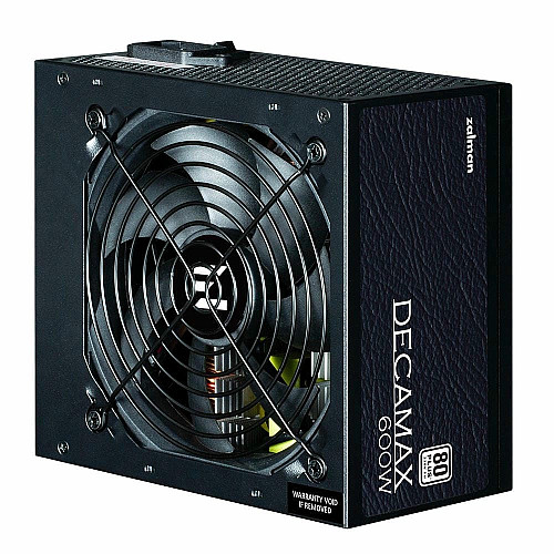 Блок питания Zalman Decamax (600W) 85%, 80 Plus, 120мм, 1xMB 24pin(20+4), 1xCPU 8pin(4+4), 3xMolex, 6xSATA, 2xPCIe 8pin(6+2)
