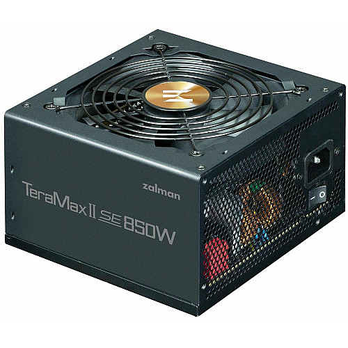 Блок питания Zalman Teramax II SE (850W) 89%, 80+ Gold, 120мм, 1xMB 28pin (18+10), 2xCPU(4pin+ 4pin), 3xMolex, 12xSATA, 4xPCIe 8pin(6+2), 1xPCI