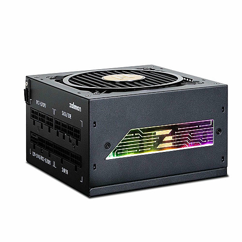Блок питанияZalman Teramax 2 View (850W) 99%, 80+ Gold, 120мм, 1xMB 24pin(18+10), 2xCPU(4+4 pin), 3xMolex, 12xSATA, 4xPCIe 8pin(6+2), 1xP cable, Fully Modular