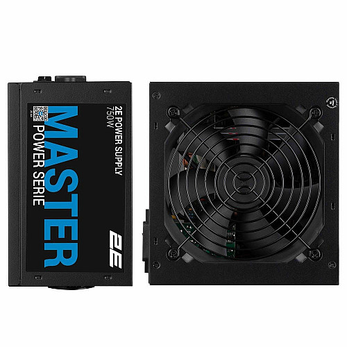 Блок питания 2E Master Power (750W), >80%, 80+ White, 120мм, 1xMB 24pin(20+4), 1xCPU 8pin(4+4), 3xMolex, 5xSATA, 4xPCIe 8pin(6+2)