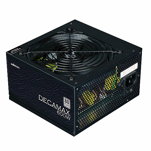 Блок питания Zalman Decamax (600W) 85%, 80 Plus, 120мм, 1xMB 24pin(20+4), 1xCPU 8pin(4+4), 3xMolex, 6xSATA, 2xPCIe 8pin(6+2)