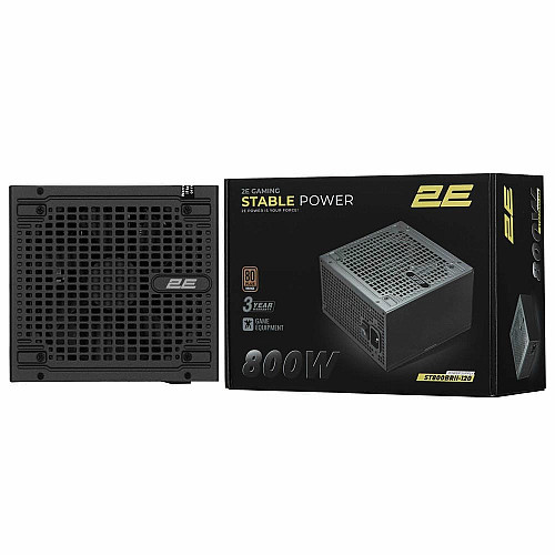 Блок питания 2E GAMING Stable Power Pro ATX3.1 GEN5.0 (800W), >85%, 80+ Bronze, 120мм, 1xMB 24pin(20+4), 2xCPU 8pin(4+4), 3xMolex, 6xSATA, 4xPCIe 16pin