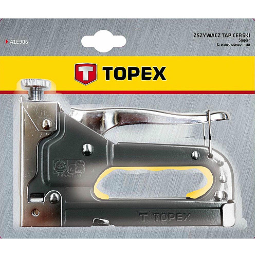 Степлер TOPEX, 6-14мм, тип скоб J, регулировка забивания скобы
