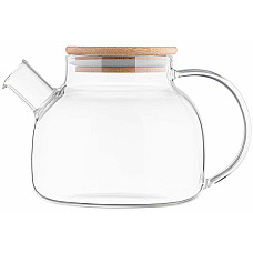 Заварник ARDESTO Gemini 1000мл, боросилікатне скло, бамбук, прозорий