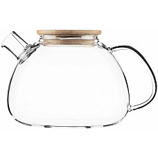 Заварник ARDESTO Midori Bubble, 1500мл, боросилікатне скло, бамбук, прозорий