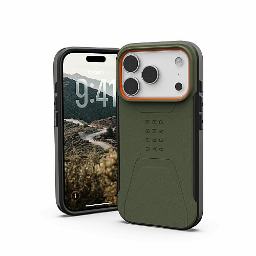 Чехол UAG для iPhone 17 Pro, Civilian MagSafe, Olive/Orange