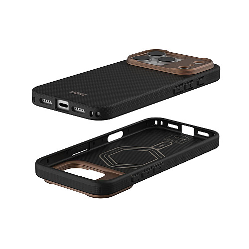 Чохол UAG для iPhone 17 Pro, Fibr Armr Magsafe, Kevlar Graphite/Bronze