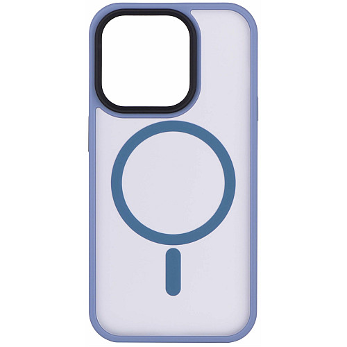 Чехол 2Е Basic для iPhone 15 Pro, Soft Touch MagSafe Cover, синий светлый