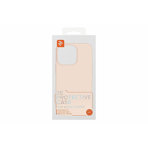 Чохол 2Е Basic для iPhone 13 Pro, Liquid Silicone, бежево-рожевий