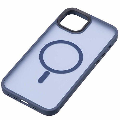 Чохол 2Е Basic для iPhone 15 Plus, Soft Touch MagSafe Cover, синій темний