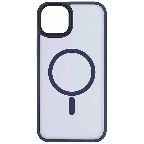 Чохол 2Е Basic для iPhone 15 Plus, Soft Touch MagSafe Cover, синій темний