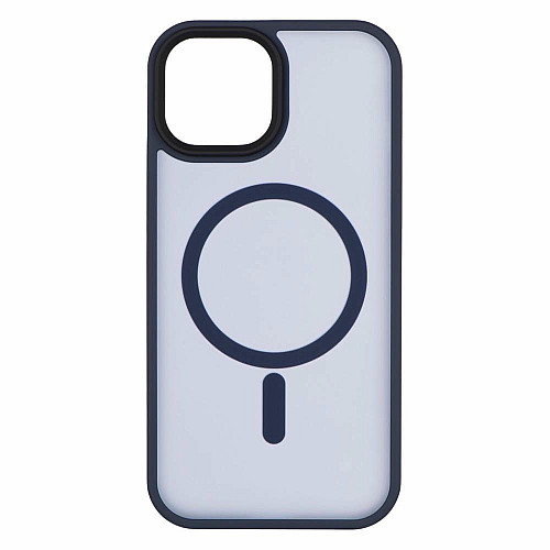 Чохол 2Е Basic для iPhone 15, Soft Touch MagSafe Cover, синій темний