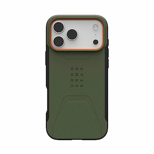 Чохол UAG для iPhone 17 Pro Max, Civilian MagSafe, Olive/Orange
