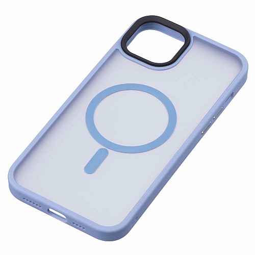 Чохол 2Е Basic для iPhone 15 Plus, Soft Touch MagSafe Cover, синій світлий