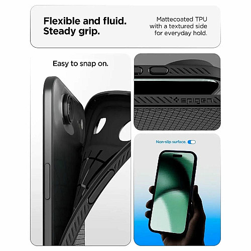 Чехол Spigen для iPhone 17 Air, Liquid Air, Matte Black