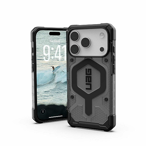 Чохол UAG для iPhone 17 Pro, Pathfinder Clear MagSafe, Ash/Black