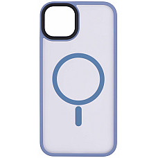 Чохол 2Е Basic для iPhone 15 Plus, Soft Touch MagSafe Cover, синій світлий