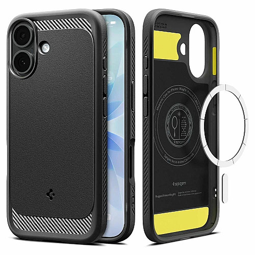 Чохол Spigen для iPhone 17, Rugged Armor MagFit, Matte Black