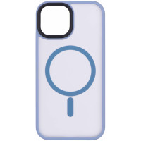 Чохол 2Е Basic для iPhone 15, Soft Touch MagSafe Cover, синій світлий