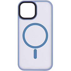 Чохол 2Е Basic для iPhone 15, Soft Touch MagSafe Cover, синій світлий