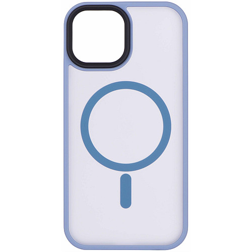 Чехол 2Е Basic для iPhone 15, Soft Touch MagSafe Cover, синий светлый
