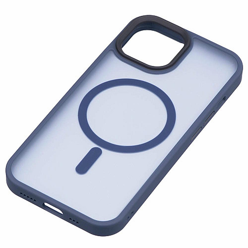 Чохол 2Е Basic для iPhone 15, Soft Touch MagSafe Cover, синій темний