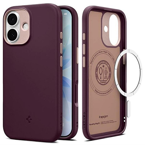 Чехол Spigen для iPhone 17, Nano Pop MagFit, Burgundy Bean