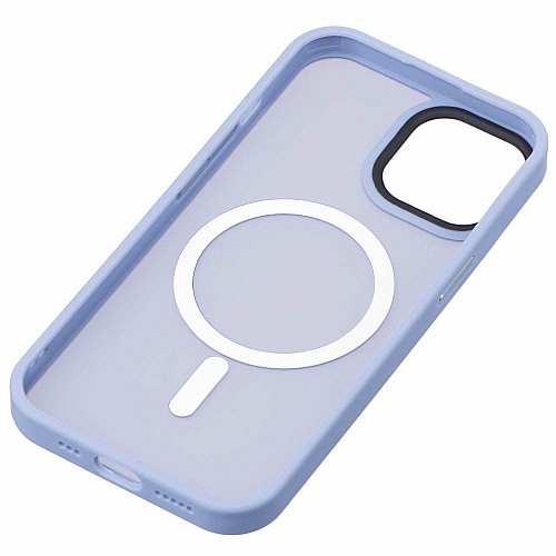 Чехол 2Е Basic для iPhone 15, Soft Touch MagSafe Cover, синий светлый
