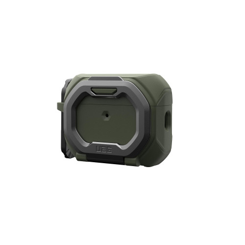 Чохол UAG для AirPods Pro (Gen 3, 2025) with Built-in Phone Stand, Monarch, Olive Drab/Silver
