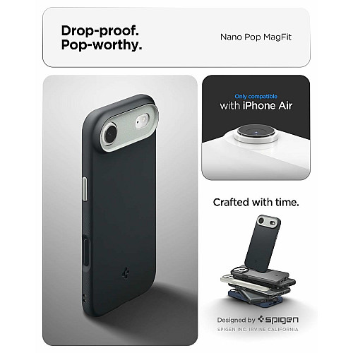 Чохол Spigen для iPhone 17 Air, Nano Pop MagFit, Black Sesame