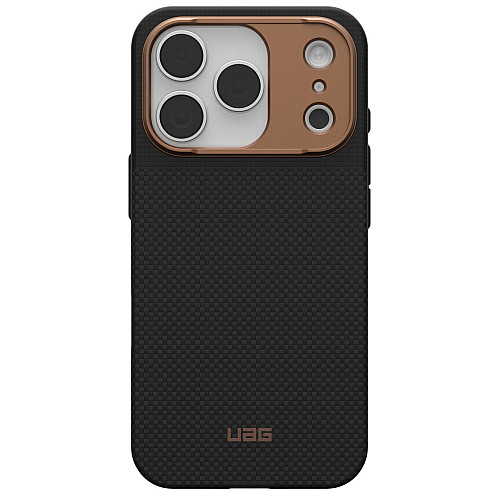 Чохол UAG для iPhone 17 Pro, Fibr Armr Magsafe, Kevlar Graphite/Bronze