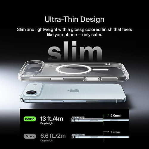 Чехол Belkin для iPhone Air, Magnetic Protective Clear