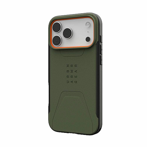 Чохол UAG для iPhone 17 Pro Max, Civilian MagSafe, Olive/Orange