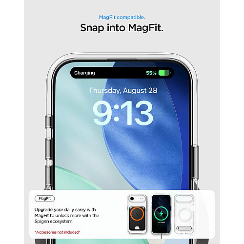 Чохол Spigen для iPhone 17 Air, Ultra Hybrid S MagFit, Clear White