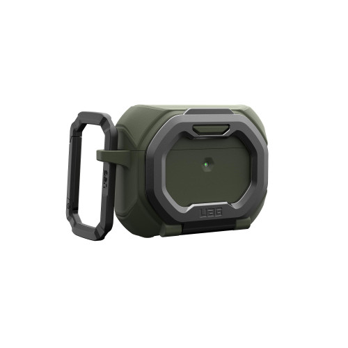 Чохол UAG для AirPods Pro (Gen 3, 2025) with Built-in Phone Stand, Monarch, Olive Drab/Silver