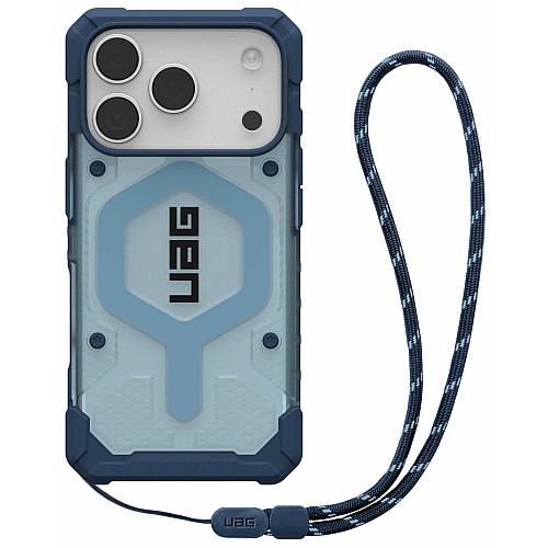 Чехол+ремень UAG для iPhone 17 Pro, Pathfinder Clear MagSafe Bundle, Blues Lanyard
