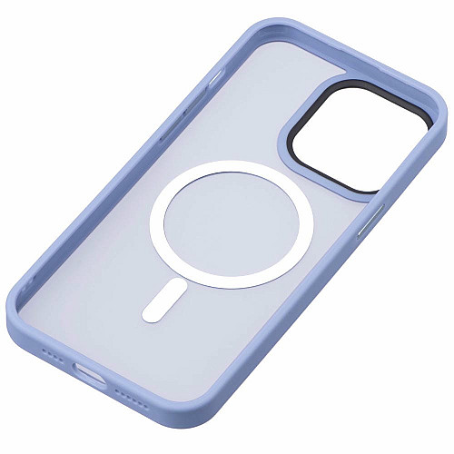 Чехол 2Е Basic для iPhone 15 Pro, Soft Touch MagSafe Cover, синий светлый