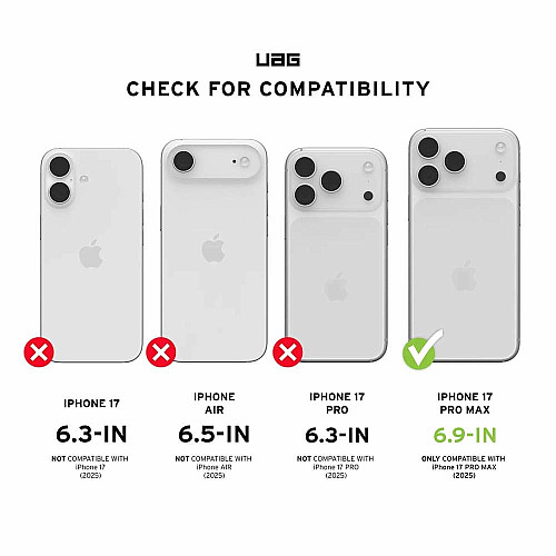 Чохол UAG для iPhone 17 Pro Max, Essential Armor MagSafe, Ash