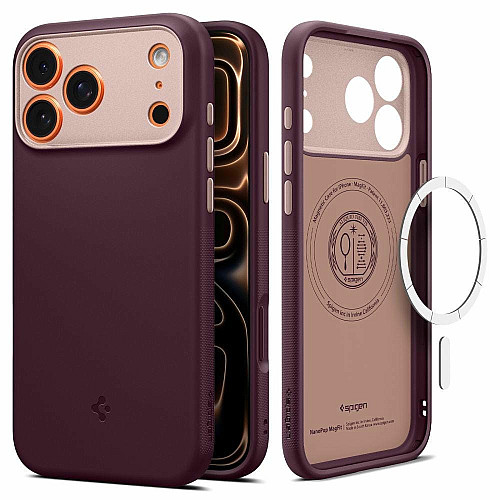 Чохол Spigen для iPhone 17 Pro Max, Nano Pop MagFit, Burgundy Bean