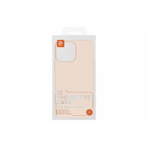 Чохол 2Е Basic для iPhone 13 Pro Max , Liquid Silicone, бежево-рожевий