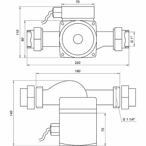 Насос циркуляційний Optima OP25-40-180, G 1 1/4