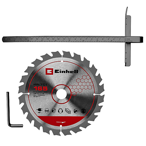 Пила дискова акумуляторна Einhell TP-CS 18/165 Li BL-Solo 18В 4200об/хв 165х20мм 2.9кг без АКБ та ЗП
