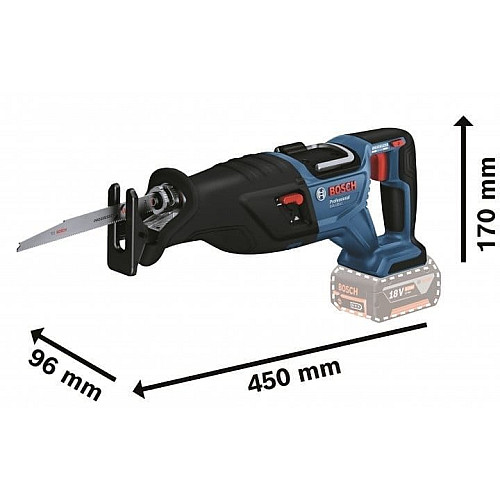 Пила сабельная аккумуляторная Bosch Professional GSA 185-LI 18В пропил 230мм ход 28мм 3.2кг без АКБ и ЗП